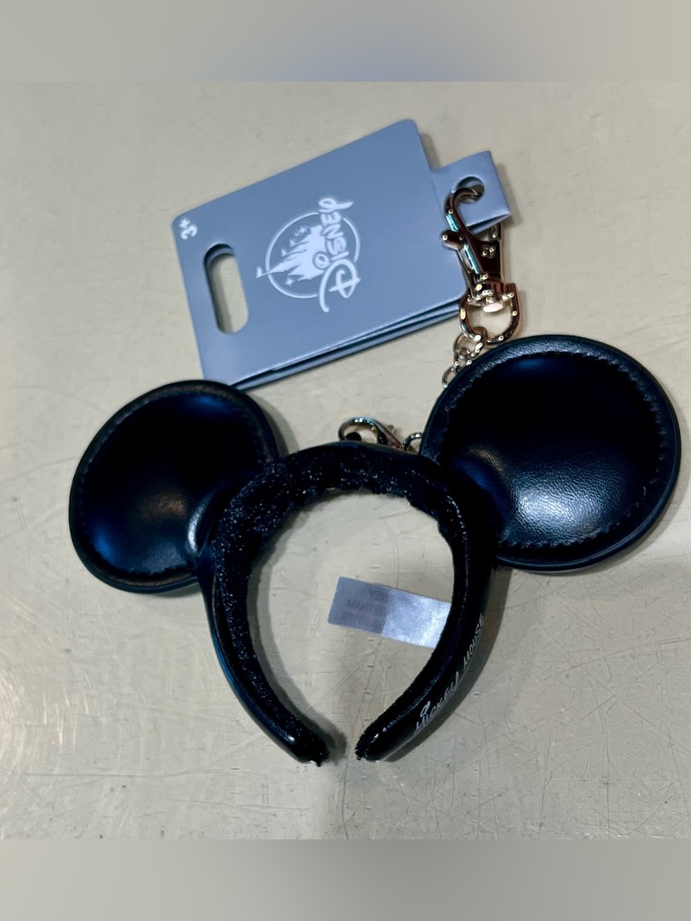 2026 Disney Parks Mickey Mouse Headband Ears Black Bag Clip Charm Keychain New
